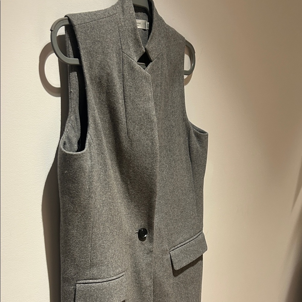 Contemporaine Wool Gray Sleeveless Vest Top - Picture 5 of 9